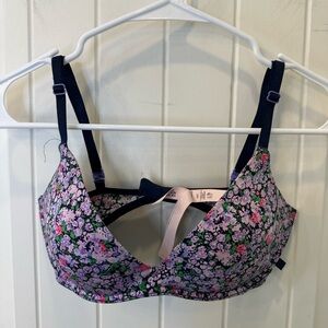 Victoria's Secret Floral Print Plunge Bra 32C